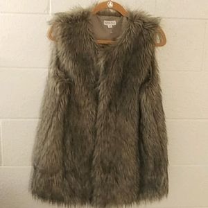 Beautiful Faux Fur Multi Color Vest by Merona
